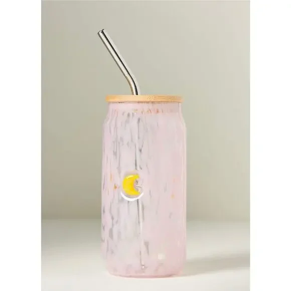 Anthropologie The Mystic Confetti Icon Juice Glass Tumbler with Lid - Picture 1 of 5